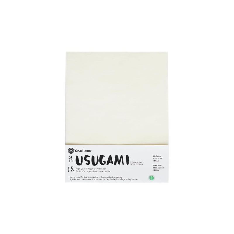 Yasutomo Usugami Paper, 8 1/2" x 11", 30 Sheets, Arts and Crafts Supplies
