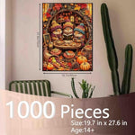 1000 Piece Autumn Thanksgiving Jigsaw Puzzle for Adults with Cute Squirrels Woodland Animals Decor