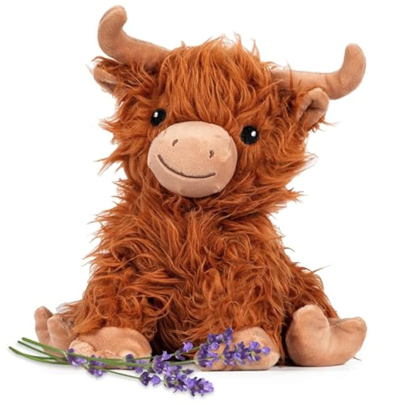 Highland Cow - Microwavable & Weighted Plush Stuffed Animal - Heated Plushie For Warmth - Cute, Soft, Cozy Toy For Adults & Children (Boys, Girls, & Toddlers) By Warm Pals