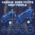 Male Chastity Cage Devices, Bondage Chasity Cock Cage For Men Penis Erection Control, Male Chastity 3D Printing Lightweight With 5 Sizes Ball Rings, Adult Sex Toys For Men