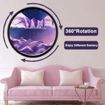 3D Moving Sand Art with 360° Rotating Glass & Solid Wood Frame