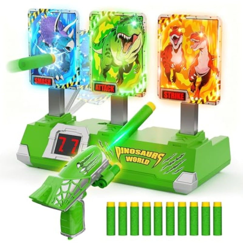 Toys For Boys Age 3-12, Kid Toys, 3 Dinosaur-Themed & 3 Dino Flashing Lights & Dino Claw Launcher, Fun Auto Reset Electronic Scoring Game With Sounds,3 4 5 6 7 8 9 10 11 12 Year Old Boy Birthday Gifts