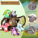 5 Pcs Dragon Plush Toys 16 Inch Dragon Stuffed With 4 Babies Dragons In Mommy Dinosaur Belly, Plush Animal For Kids Boys Girls Birthday Christmas Party Decoration Student Classroom Prizes