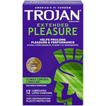 TROJAN Extended Pleasure Climax Control Extended Pleasure Condoms, 12 Count & Her Pleasure Sensations Spermicidal Lubricated Condoms, 12ct