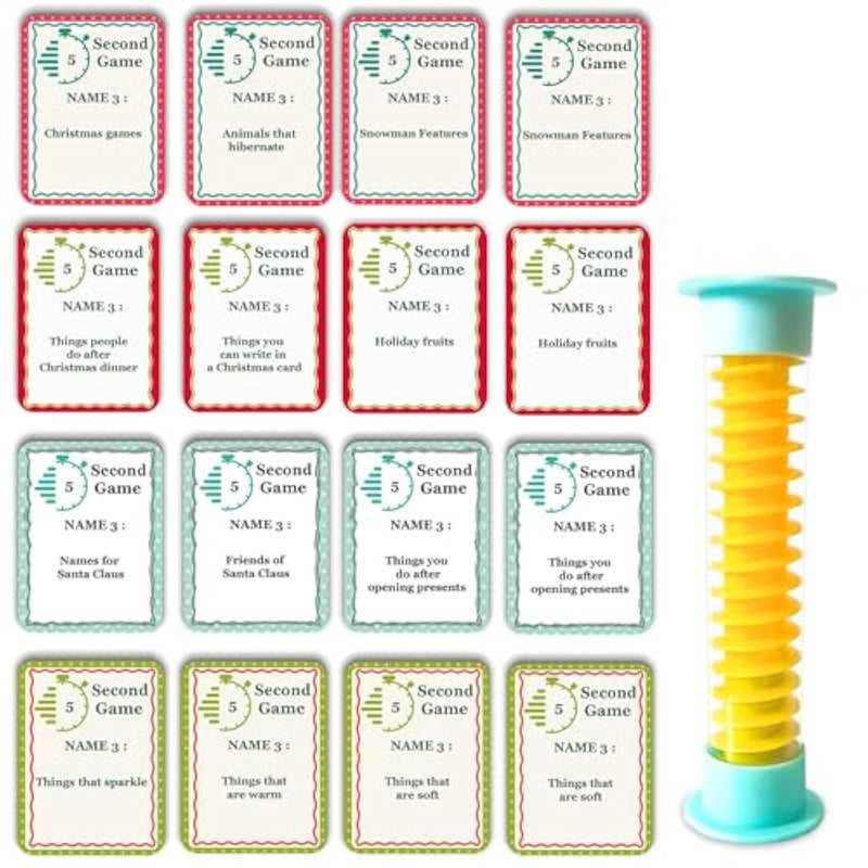 Christmas 5 Second Game 108 Simple Question Christmas Party Games Cards Digital Timer And 5 Second Hourglass New Year Question Card Games For Adults Family Party Game