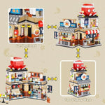 Japanese Street View Takoyaki Shop Mini Building Blocks, Moc Creative Japanese Toys For Girls 6-12 Years Old, 722 Pcs Simulation Architecture Construction Toy, Gift Idea For Kids Adults