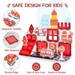 Magnetic Tiles, Firetruck Toys 3-5 Years Old, Fire Trucks For Toddlers 3-5, Magnetic Building Blocks For Kids, Stem Educational Construction Toys For Toddlers, Xmas Birthday Gifts For Boys And Girls