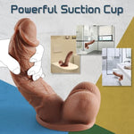 Sex Toy For Women 7.87 Inch Realistic Silicone Dildo, Body-Safe Material Strong Suction Cup Ultra Soft Lifelike Thick Anal Dildo For G Spot Stimulator With Curved Shaft And Balls Throat Trainer