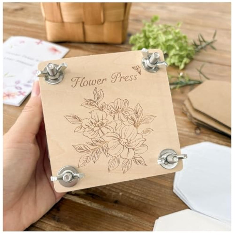 Mini Wooden Flower Press Kit for DIY Pressed Flowers Art Craft Preservation Gifts
