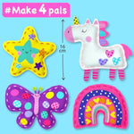 Unicorn Sewing Kit for Kids Ages 4-8, 4 Beginner Projects with Instructions