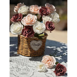 Dusty Pink Crepe Paper Rose Craft Kit, 18-Piece DIY Flower Set for Weddings & Decor
