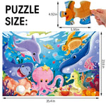 Jumbo Floor Puzzle For Kids Underwater Jigsaw Large Puzzles 48 Piece For Toddler Children Learning Preschool Educational Intellectual Development Toys 3-5 4-8 Years Old Gift For Boys And Girls