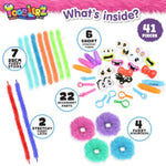 Girls Craft Kit, 41-Piece Cute Fuzzy Creations, Ages 5+
