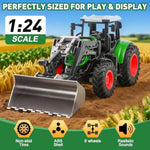 Farm Tractor Toys For Kids 3-5, 1/24 Scale Farm Monster Trucks Toy 8 Wheels Kids Truck Tractor For Boys 3, 4, 5, 6, 7 Year Old Christmas, Birthday Gifts For Kid