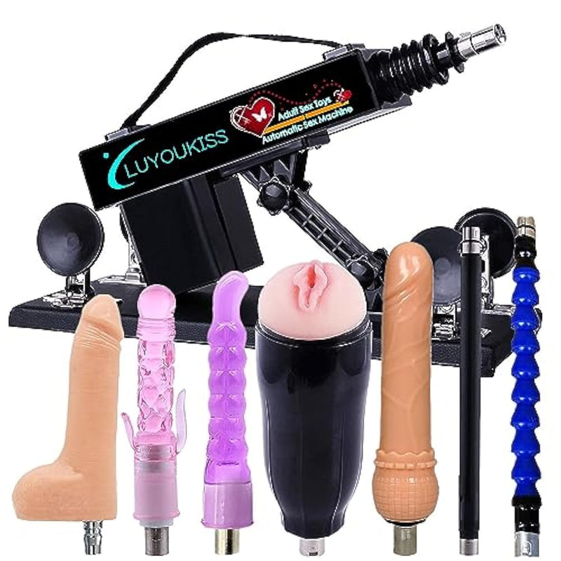 Sex Machine Dildo Machine With Realistic Dildo,Automatic Fuck Machine For Men And Couples With 3Xlr Connector,Thrusting Sex Machine For Women,Adult Toys Sex Toy With 7 Accessories