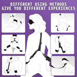 Bdsm Sex Bondage Restraints Kit, Wrist & Thigh Cuffs Bondage Set With Adjustable Sex Straps Collar Blindfold, Bed Restraints Adult Sex Toys For Couples Bedroom Sm Games