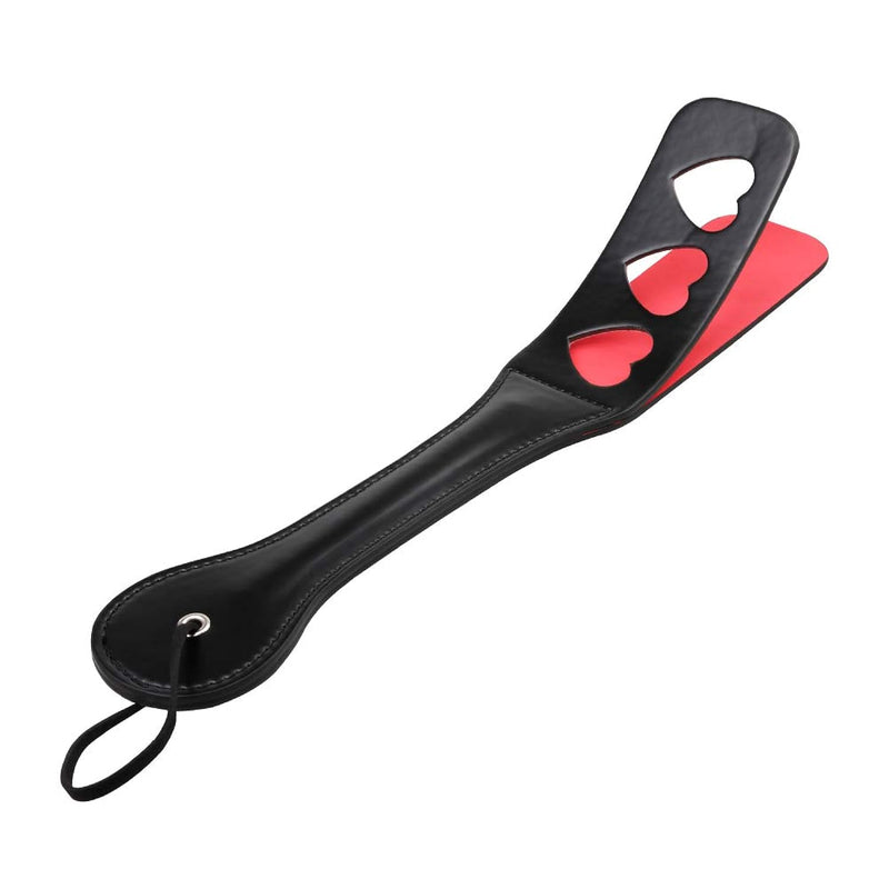 Hearts Spanking Paddle For Adults, 12.8Inch Faux Leather Slapper Paddle For Sex Play