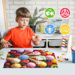 100 Piece Large Ice Cream Jigsaw Puzzle for Kids and Adults, Educational Fun Family Activity 11x15in
