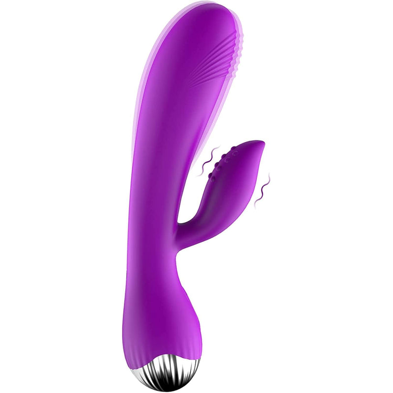 G-Spot Dildo Rabbit Vibrator With 10 Vibration Modes, Dual Motor Massager Soft Silicone Waterproof Rechargeable Adult Sex Toys For Women