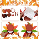 24 Sets Turkey Picture Frame Craft Kits, Thanksgiving Fall DIY Foam Craft for Kids