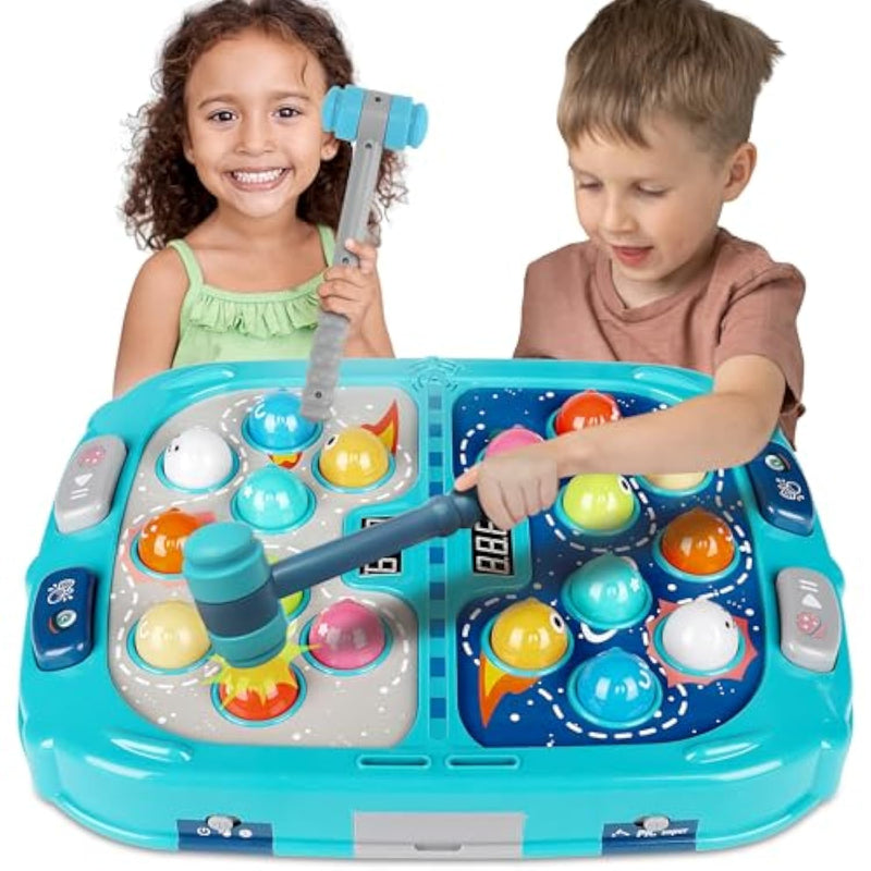 Toys For 3 4 5 6 Year Old Boys, Todder Toys, Gift For 3+ Year Old Boy, Whack Game Mole, Birthday Gift For Todders, Grandkids, 11X15In 2-Player Whack Toy With 5 Modes, 9 Speeds, 54 Levels, Light&Sounds