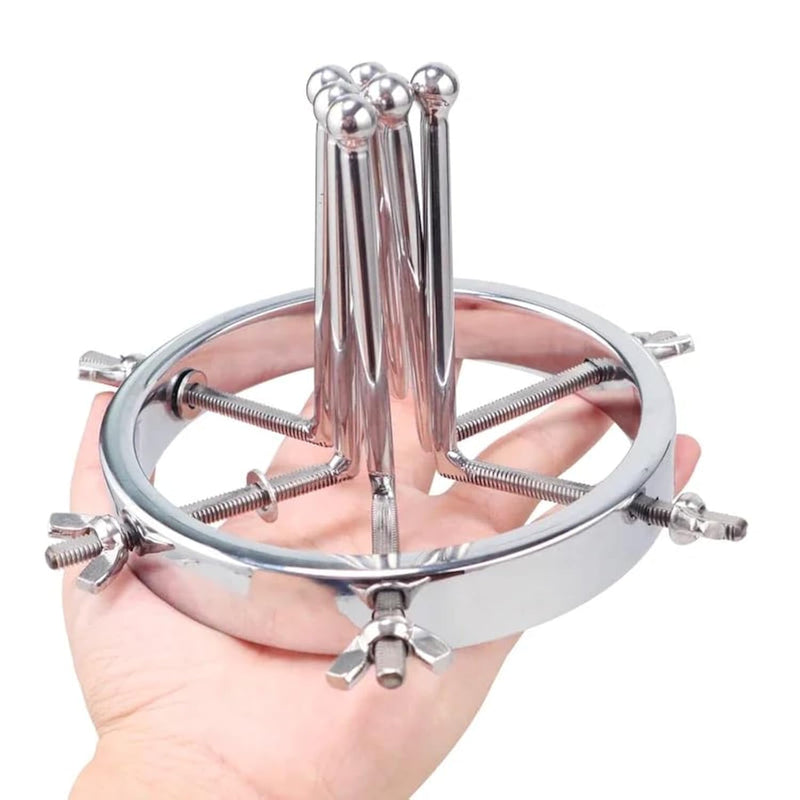 Adjustable Anal Expander Vaginal Dilator for Men and Women - Metal Anal Plug with Rotating Screw