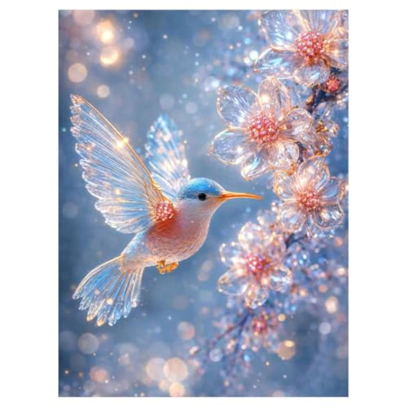 5D Diamond Painting Kit for Adults, Hummingbird Gem Art, 12 x 16 Inch