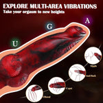 Thrusting Dildo Vibrator Sex Toys - 4In1 Huge Monster Dildo With 7 Modes For U And G-Spot, Thick Anal Dildos With Suction Cup, 8.8" Big Knot Fantasy Dildo Adult Sex Toys & Games For Women Men