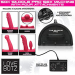 Love Botz 50X Saddle Pro Sex Machine With 4 Silicone Dildo Attachments, Vibrating Thrusting Dildo Mount For Men, Women, & Couples, Powerful & Durable Adult Toys, Easy To Use, 5 Piece Set, Black