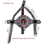 Bondage Gear Accessories With Funnel Gag Leather Restraints Toys With Sexy Erotic Rivets Lid Bdsm Fetish For Men Women Couple Sex Play (Black)