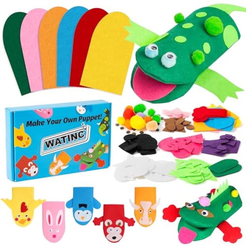 Felt Sock Puppet Making Kit for Kids - Animal Friends