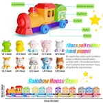Toddler Learning Toys For 1 2 3 Year Old, Farm Animal Train Set With Counting Sorting Matching, 10 Farm Animals, Finger Puppets & Barns, Easter Christmas Birthday Preschool Gift For Baby Boys Girls