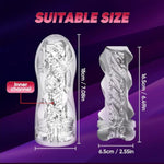 Male Masturbator Manual Reusable Handheld with Lifelike UltraSoft Textured Stimulation Pocket Pussies for Men - 3 in 1 Usage Modes