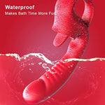 Clitoral Licking G Spot Vibrator For Women - 2 In 1 Dildo Vibrators Clitoralis Stimulator With 10 Licking & 10 Vibrating Modes, Waterproof Tongue Rose Adult Sex Toys For Women And Couple