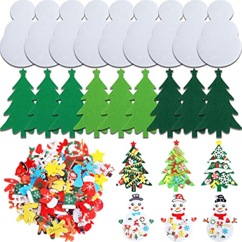 18 Sets Christmas Felt Craft Kits for Kids, DIY Snowman Wall Hanging Decorations