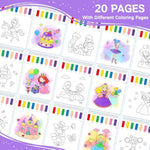 Princess and Party Water Coloring Books for Kids and Toddlers, 20 Pages, Vibrant Colors and Shapes