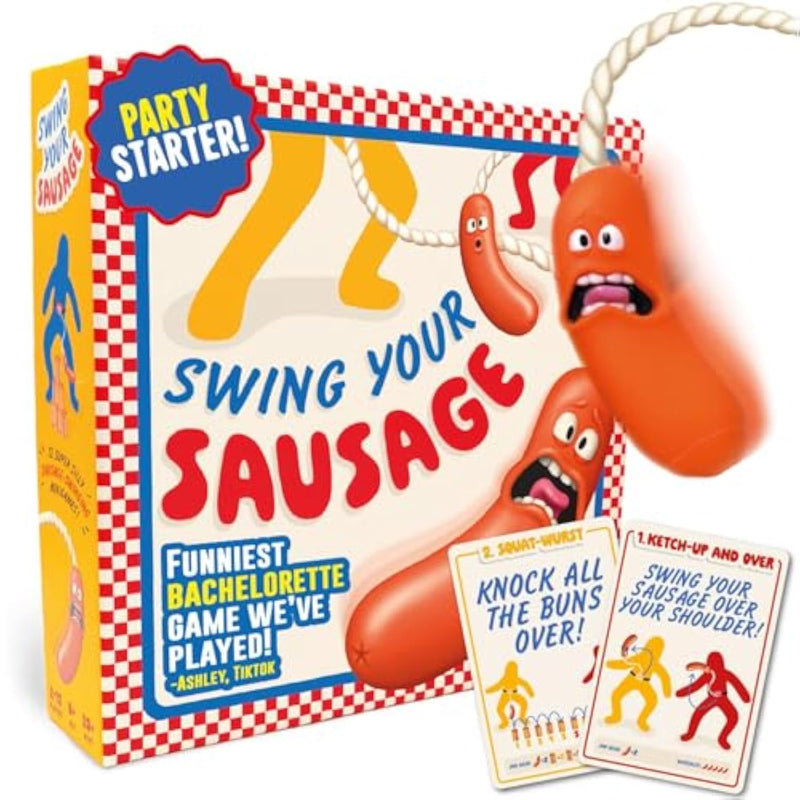 Swing Your Sausage - Fun Family Party Games For Groups - Indoor Games For Adults And Kids - Perfect For Family Gatherings, Birthdays, And Christmas Party Games For Adults Game Night