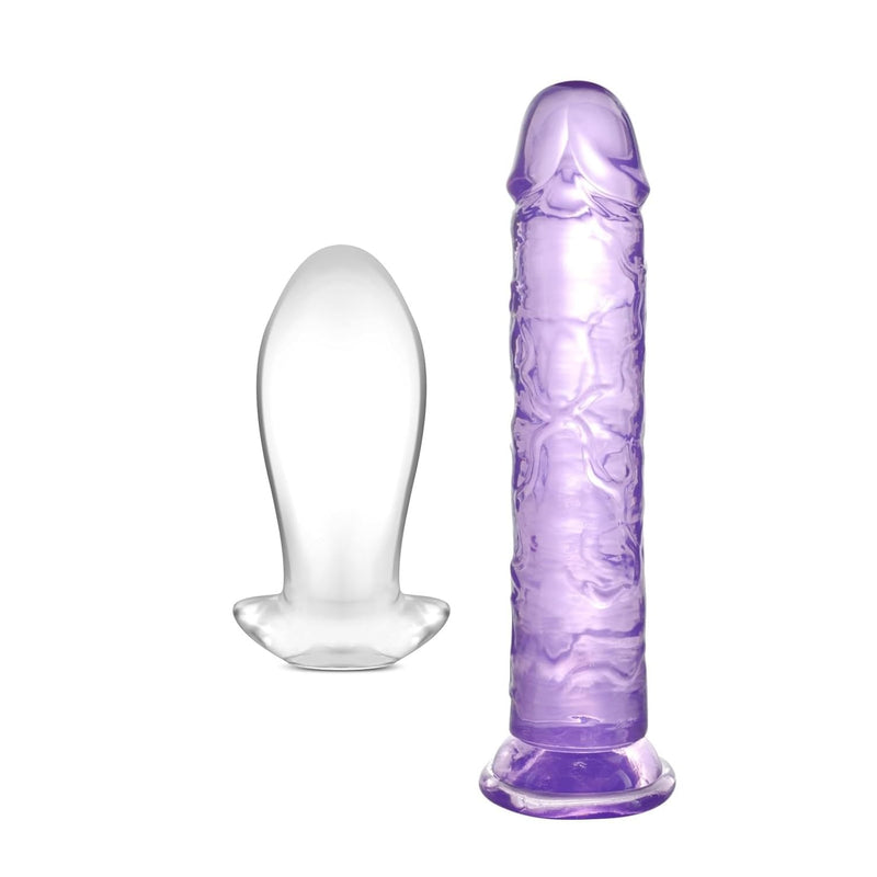 Big Butt Plug Trainer (Clear Xl) + 12.6 Inch Huge Realistic Dildo