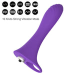 Vibrating Silicone Dildo Cock Ring With 10 Powerful Vibration Modes For Men Waterproof Penis Masssger 1Pcs Aaa Battery Operated (Battery Not Include) Adult Sex Toy For Couple (Purple)