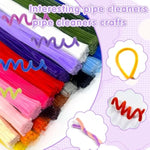 1000 Pack Pipe Cleaners in 20 Vibrant Colors, 12 Inch Chenille Stems Bulk
