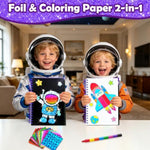 Foil Art Craft Kit for Kids, Sparkly Birthday Gift Toy for Boys