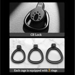 Lightweight Chastity Cage For Male Penis Cage Smooth Kg Cock Cage Chastity Devices Key Sex Toy For Men Black Chastity For Men With 3 Sizes Rings (Xxs)