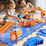 Puzzle Race Car Track Set For Kids 3-5, Floor Puzzle Track Car Set, Toddler Toys For 3 4 5 6 Years Old Boys, Toys Gift For Kids Boys Girls Age 3 4 5 6 7 8 Years Old