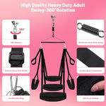 Sex Swing for Couples with Blindfold and Spanking Paddle – Adjustable Ceiling-Mounted Swing Set with Padded Straps for Intimate Play, Roleplay, and Full-Body Sensory Stimulation