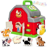 Montessori Learning Toys For 1 2 3 Year Old Boys Girls, Musical Farm Animals For Toddlers 1-3, Interactive Barn Toy With Light & Sound, Birthday Gifts For Baby Kid Toddler Age 12-18 Months