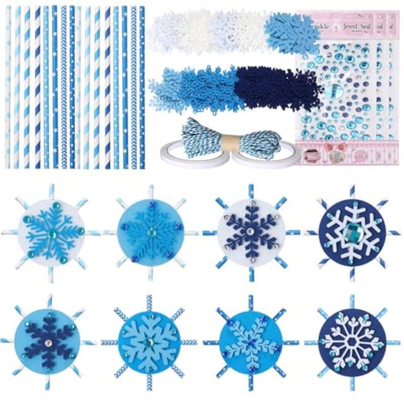 50 Sets Winter Snowflake Craft Kits for Kids, DIY 3D Ornaments Party Favor