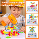 STEM Drill & Build Kit for Kids Ages 3-8, Electric Toy Drill with 193+ Pieces