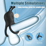 Vibrating Cock Ring Adult Sex Toys For Men, 10 Vibrations Penis Ring With Rabbit Clitoral Vibrator Couples Sex Toys, Adult Male Sex Toy Remote Control Vibrators For Men Female Couple Pleasure