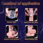 Pennis Extende Penis Sleeve Cock Sleeve Reusable Condom, Sex Toys - Pumps & Enlargers Super Thick Realistic Penis Extender Enlarger For Men (Transparent(2))