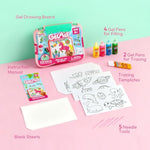 Gel Art Drawing Board Kit for Kids, Window Cling Craft Set with Tracing Pens & Case